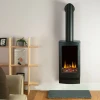 Bramshaw Wall-Mounted Electric Fireplace by British Fires in sleek black finish with realistic flame effect.