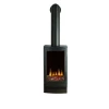 Bramshaw Wall-Mounted Electric Fireplace by British Fires in sleek black finish with realistic flame effect.