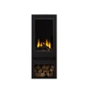 Bramshaw Freestanding Electric Fire with Log Storage by British Fires – a stylish black electric fireplace with realistic flames