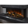 Brockenhurst 1200 Grey Marble Electric Fireplace – a sleek, wall-mounted unit with remote control and a realistic flame display.