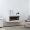 Brockenhurst 870 White Marble Electric Fireplace Suite by British Fires, featuring a sleek wall-mounted design with remote contr