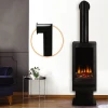 False Chimney accessory for electric fireplaces in a sleek black finish, designed to create a stylish and realistic chimney effe