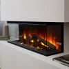 New Forest 870 electric fireplace by British Fires, a built-in multi-sided design with remote control and 1.5 kW heat output.