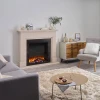 New Forest 650sq Built-in Electric Fireplace by British Fires, featuring a modern design with remote control and realistic flame