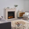 New Forest 650sq Built-in Electric Fireplace by British Fires, featuring a modern design with remote control and realistic flame