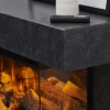 Winchester 1600 Gray Marble Electric Fireplace with remote control and sleek wall-mounted design.