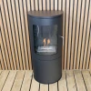 Richmond Bioethanol Fire Stove with Flat Back by ScandiFlames in black, featuring a sleek freestanding design and manual control