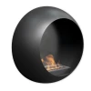 Colorado Wall Mounted Bioethanol Fireplace by ScandiFlames in black finish, featuring a sleek design and real flame effect.