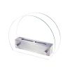 ScandiFlames Circular Table Bio Fireplace in steel with a stylish glass frame for tabletop use.