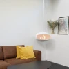 Cocoon Aeris White ceiling-mounted bioethanol fireplace with a sleek, modern design and clean-burning flame.