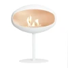 Cocoon Pedestal - White bioethanol fireplace with a sleek and modern freestanding design.