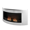 ScandiFlames Wall Mounted Bioethanol Fireplace with Rounded Frame in rust-free stainless steel, offering a sleek and modern desi