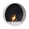 ScandiFlames Delaware White Round Wall Mounted Biofireplace – modern, eco-friendly heating solution with a sleek design.