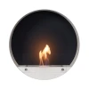 ScandiFlames Delaware White Round Wall Mounted Biofireplace – modern, eco-friendly heating solution with a sleek design.