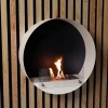 ScandiFlames Delaware White Round Wall Mounted Biofireplace – modern, eco-friendly heating solution with a sleek design.
