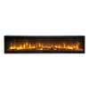 Dimplex Ignite Evolve 74 wall-mounted electric fireplace with realistic flames and remote control.
