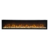 Dimplex Ignite Evolve 74 wall-mounted electric fireplace with realistic flames and remote control.