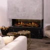 Vista 130 I - 1-Sided Built-in Electric Fireplace by Dimplex in a sleek black finish, featuring remote control and a 2 kW heat o