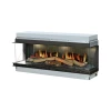 Vista 130 III 3-sided built-in electric fireplace by Dimplex in a sleek black finish, offering a panoramic flame effect and remo