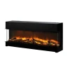 Dimplex Vivente Plus 150 built-in electric fireplace with a sleek black design, offering one-sided, two-sided, or three-sided in