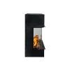 Dimplex Vivente Plus 75 built-in electric fireplace with customisable flame effect in sleek black design.