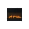 Dimplex Vivente Plus 75 built-in electric fireplace with customisable flame effect in sleek black design.