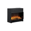 Dimplex Vivente Plus 75 built-in electric fireplace with customisable flame effect in sleek black design.