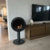 Edmonton Freestanding Bioethanol Fireplace by ScandiFlames in a sleek black finish, offering a modern and stylish heating soluti