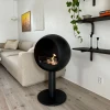 Edmonton Freestanding Bioethanol Fireplace by ScandiFlames in a sleek black finish, offering a modern and stylish heating soluti