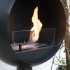 Edmonton Freestanding Bioethanol Fireplace by ScandiFlames in a sleek black finish, offering a modern and stylish heating soluti