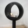 ScandiFlames Edmonton 2-sided Freestanding bioethanol fireplace in black, featuring a modern, dual-sided design for elegant home