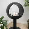 ScandiFlames Edmonton 2-sided Freestanding bioethanol fireplace in black, featuring a modern, dual-sided design for elegant home