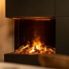 Faber e-MatriX Mood 800-650 II - A sophisticated built-in corner water vapour fireplace with Opti-Myst technology, app-control, 