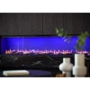 Faber e-SliM Linear 2200-450 I water vapour fireplace with a sleek black finish and realistic flame effect.