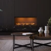 Faber e-SliM Linear 1200-450 I built-in one-sided Opti-myst vapour fireplace in black finish.