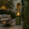 Faro Pale Green Outdoor Gas Heater with manual control and 8 kW heat output, perfect for patios and gardens.