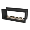 Icon Slimline Firebox SFBDS1350 by Icon Fires, a sleek built-in see-through bioethanol fireplace with a black finish and 9-hour