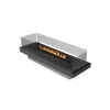 Built-in Profile 990 - FLA4/FLA4+ bioethanol fireplace in black with remote control, offering a sleek, modern design and efficie