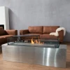 Foco Free 1200 bioethanol fireplace – a sleek, 4-sided built-in fireplace with a black finish, offering remote, automatic, and m