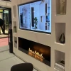 Foco One 1500 bioethanol fireplace with remote, automatic, and app control in a sleek black finish.