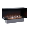 Foco Corner Left 1200 bioethanol fireplace by FOCO Fires – a sleek, two-sided built-in model with remote control and elegant bla