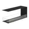 Foco Room Divider 1200 – A sleek, three-sided built-in bioethanol fireplace in black with remote, automatic, and manual control 