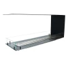 Foco Room Divider 1200 – A sleek, three-sided built-in bioethanol fireplace in black with remote, automatic, and manual control 