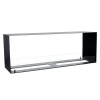 Foco Two 1400 Double bioethanol fireplace – a sleek built-in see-through model with a black finish, 140 cm length, and 8-litre c