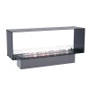 Foco Two 1500 bioethanol fireplace by FOCO Fires, a sleek built-in see-through model with remote control and elegant black finis