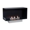 Foco Corner Left 1000 by FOCO Fires – a sleek two-sided built-in bioethanol fireplace with a black finish, offering a modern and