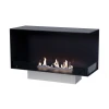 Foco Corner Right 1000 by FOCO Fires - A modern built-in corner bioethanol fireplace with a sleek black finish and remote contro