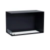 Foco Corner Left 800 bioethanol fireplace in black finish with a two-sided view for modern interiors.