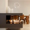 Forma 1800 Room Divider by Biethanol Fireplaces – a sleek built-in bioethanol fireplace in black, offering app and remote contro