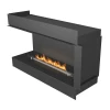 Forma 1200 Left Corner bioethanol fireplace in black, featuring a built-in corner design with remote control for modern interior